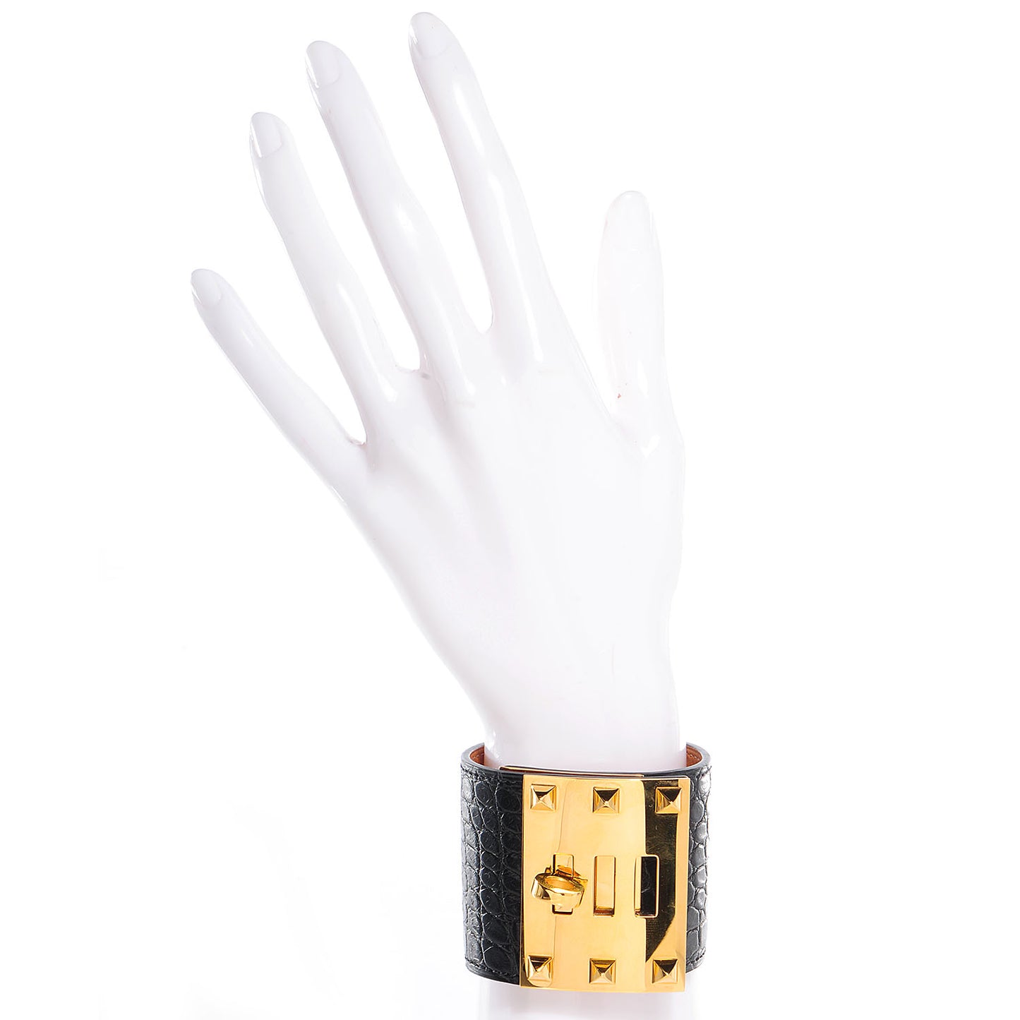Matte Alligator Kelly Dog Extreme Bracelet Black Small