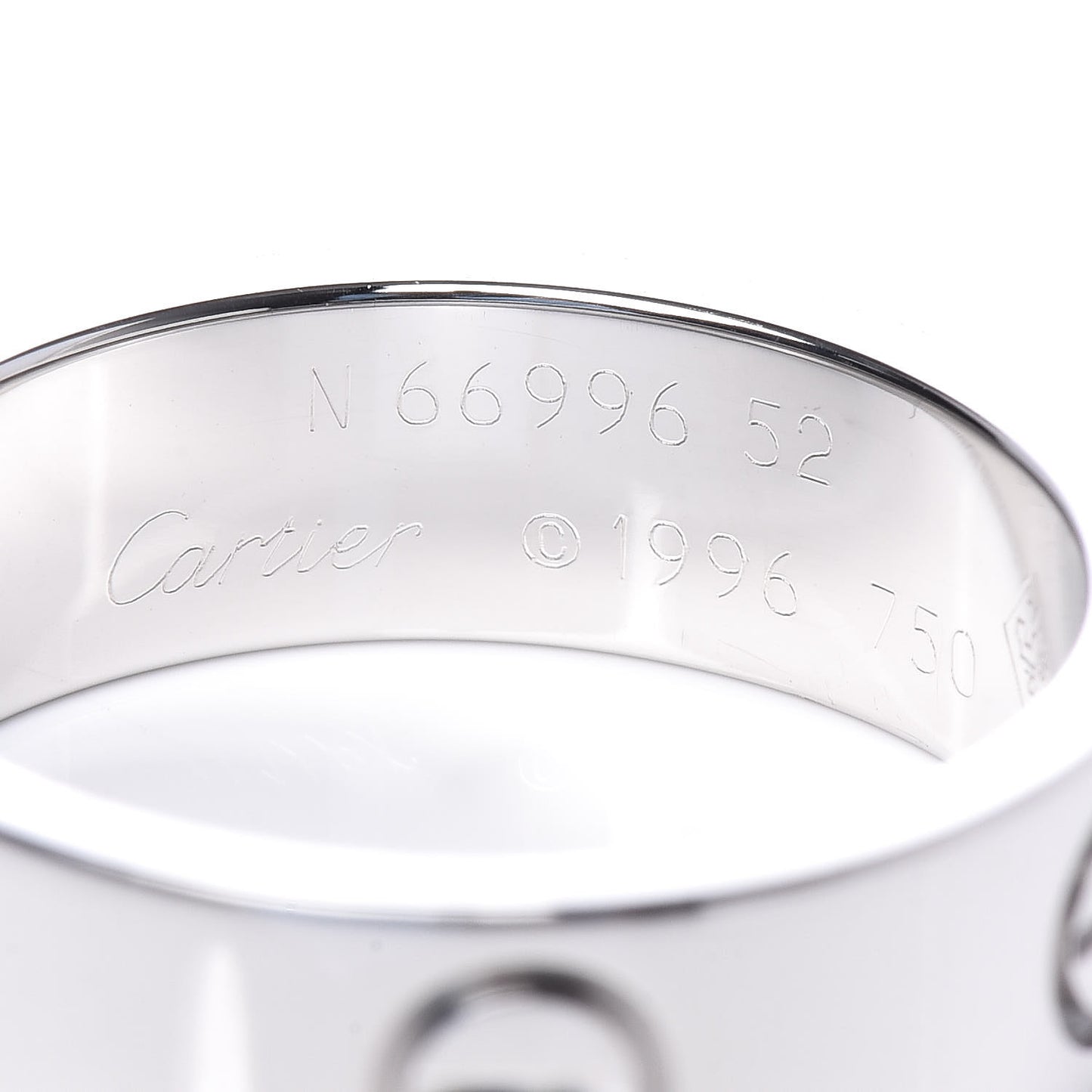 18K White Gold 5.5mm LOVE Ring 52 6