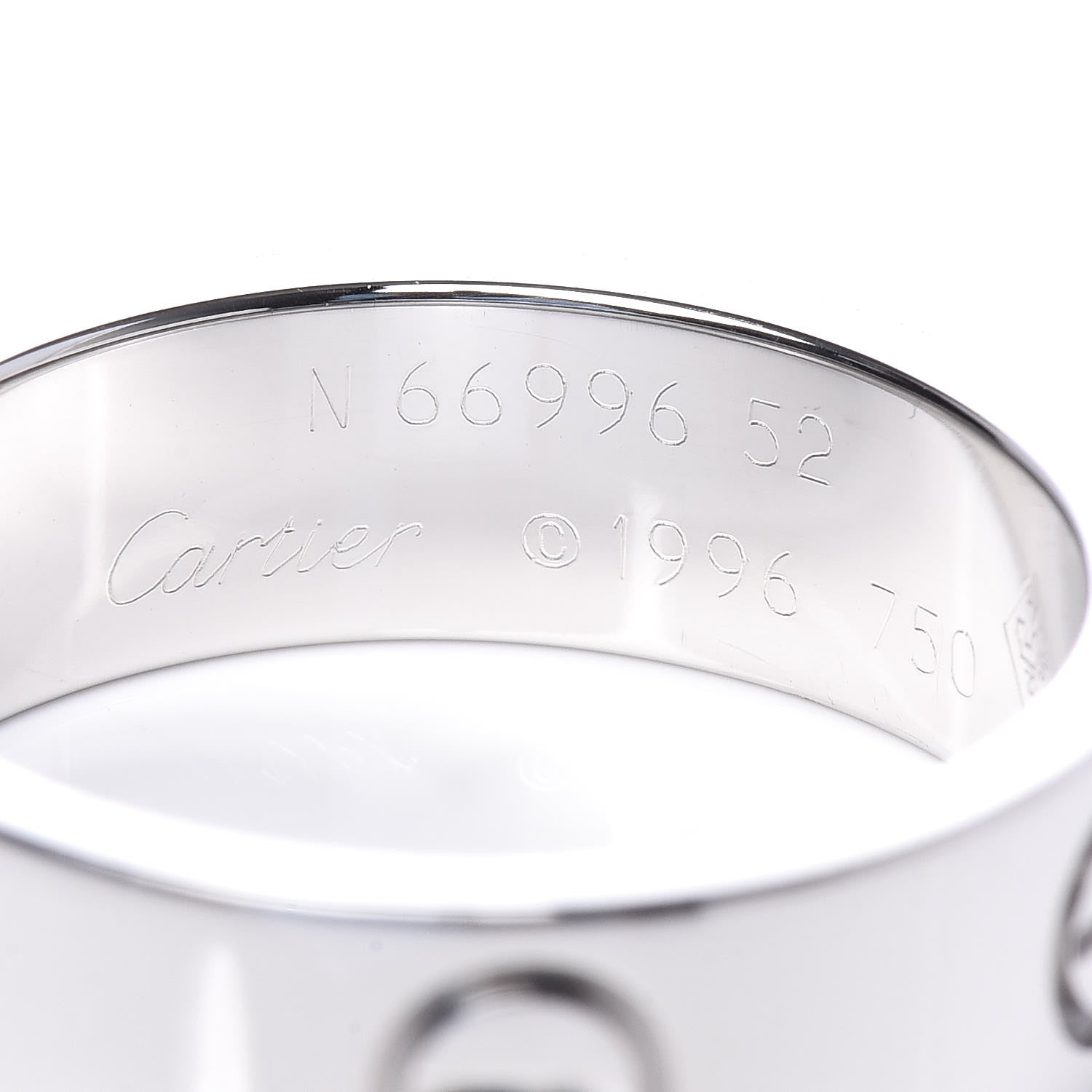 Cartier 18K White Gold 5.5mm LOVE Ring 52 6 4 of 5