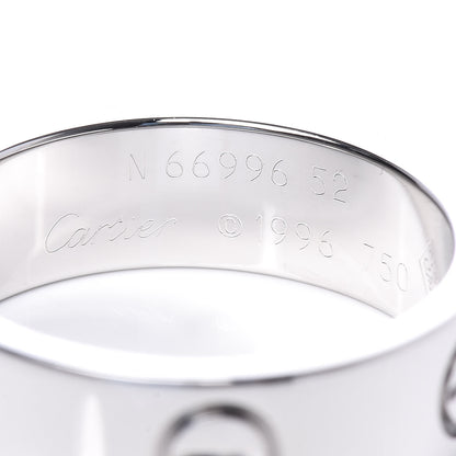 Cartier 18K White Gold 5.5mm LOVE Ring 52 6 4 of 5