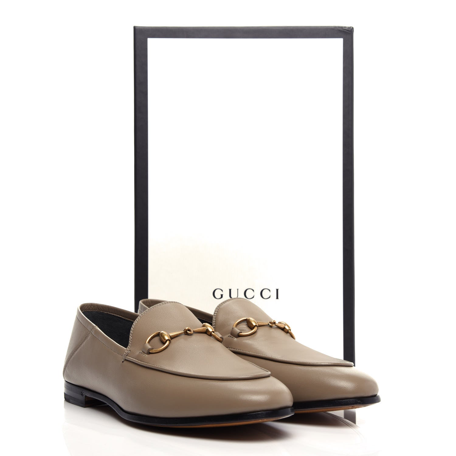 GUCCI サイズ39 C パンプス Gucci Lambskin Womens Brixton Horsebit Loafers 39 Mud 690040