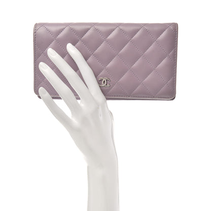 Chanel Lambskin Quilted Yen Wallet Light Purple 2 of 11