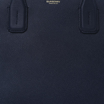 Burberry Derby Calfskin House Check Medium Banner Tote Ink Blue 8 of 10