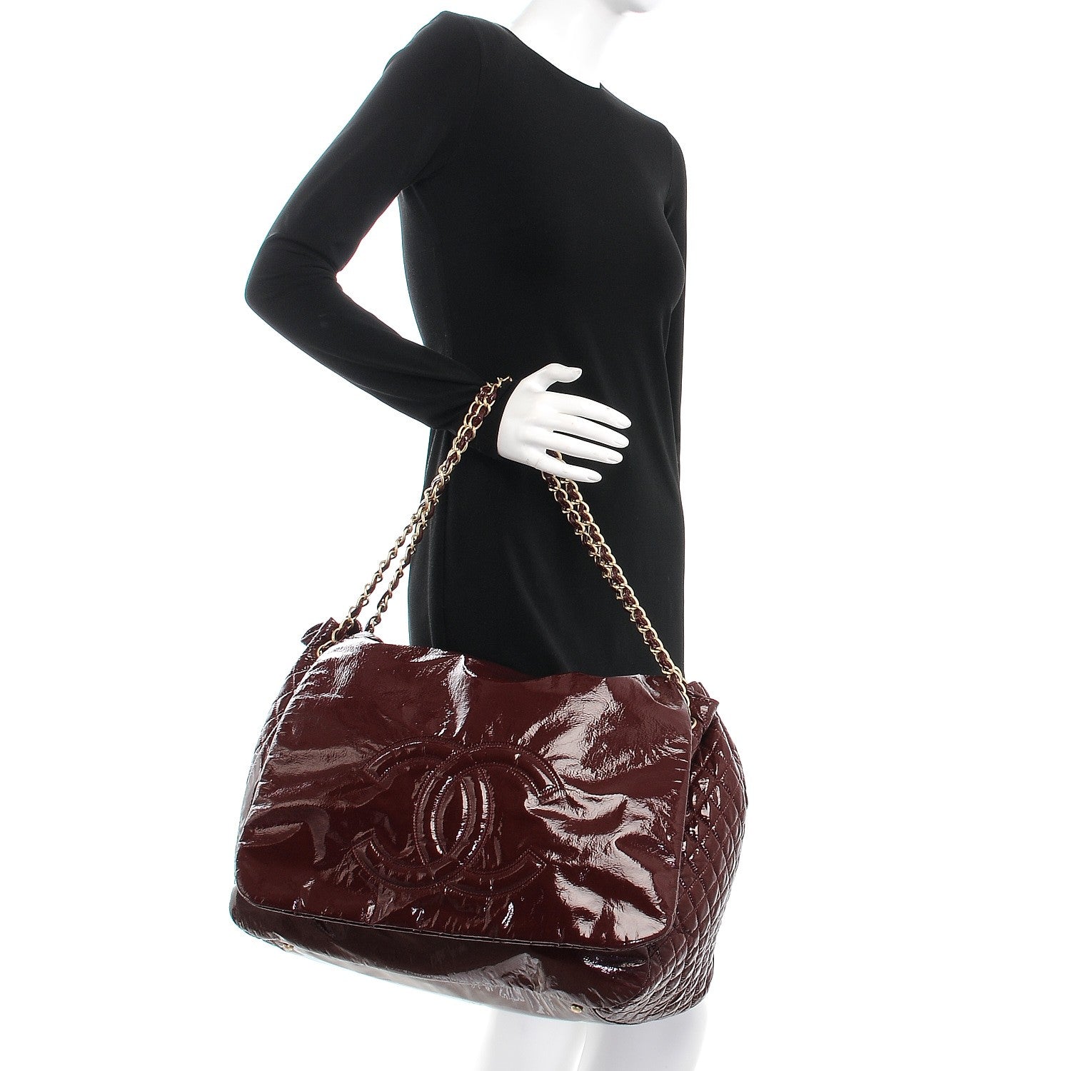 Chanel Vinyl XXL Rock and Chain Flap Bordeaux 2 of 8