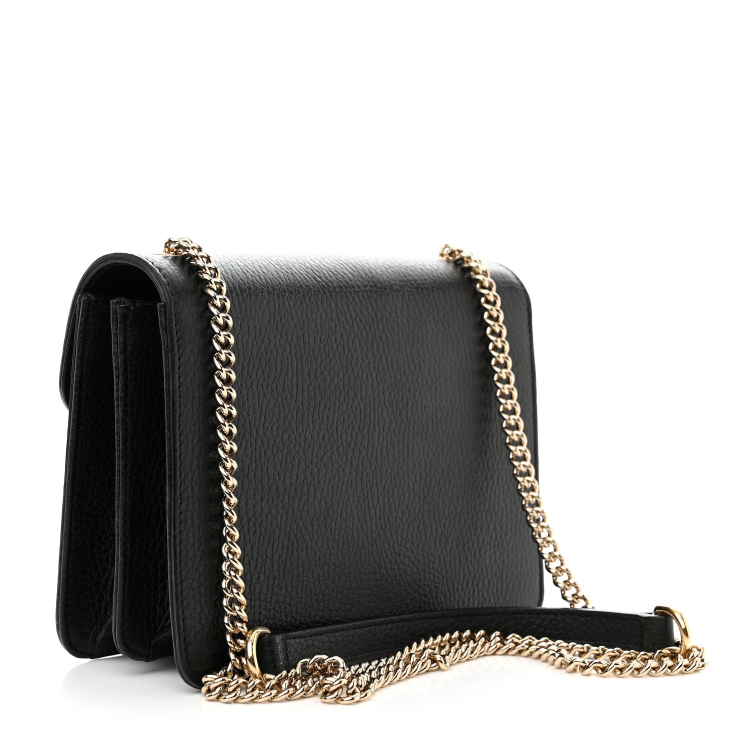 Gucci Dollar Calfskin Small Interlocking G Shoulder Bag Black 2 of 11