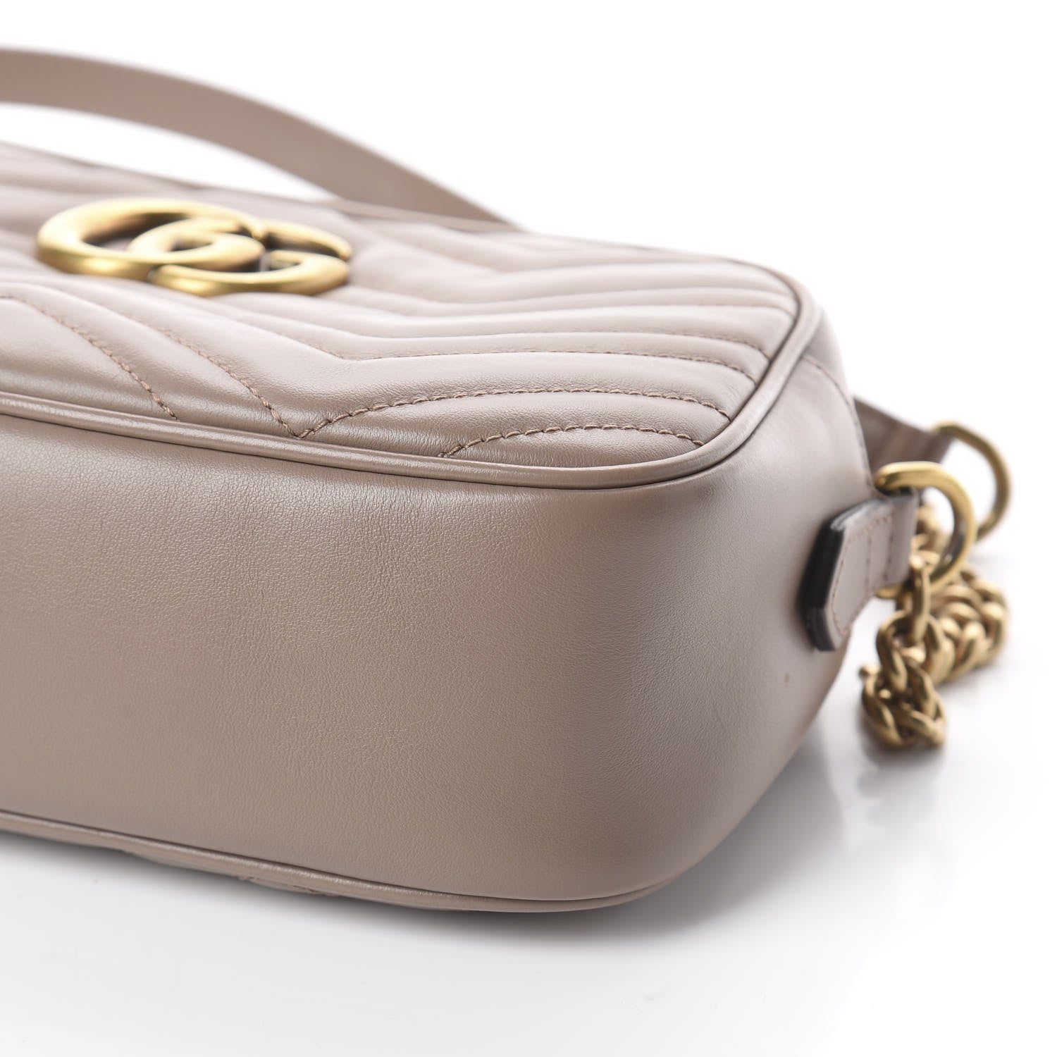 Gucci Calfskin Matelasse Small GG Marmont Chain Shoulder Bag Porcelain Rose 7 of 7
