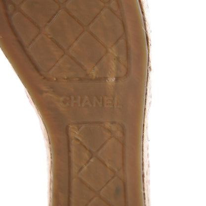 Chanel Velvet Grosgrain Quilted Camellia CC Espadrilles 40 Pink Black 6 of 8