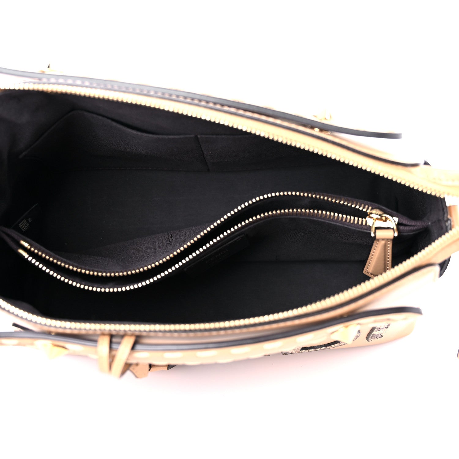 Fendi Vitello King Elaphe Python Print Logo Medium By The Way Boston Bag Miele Scuro Makeup 4 of 11