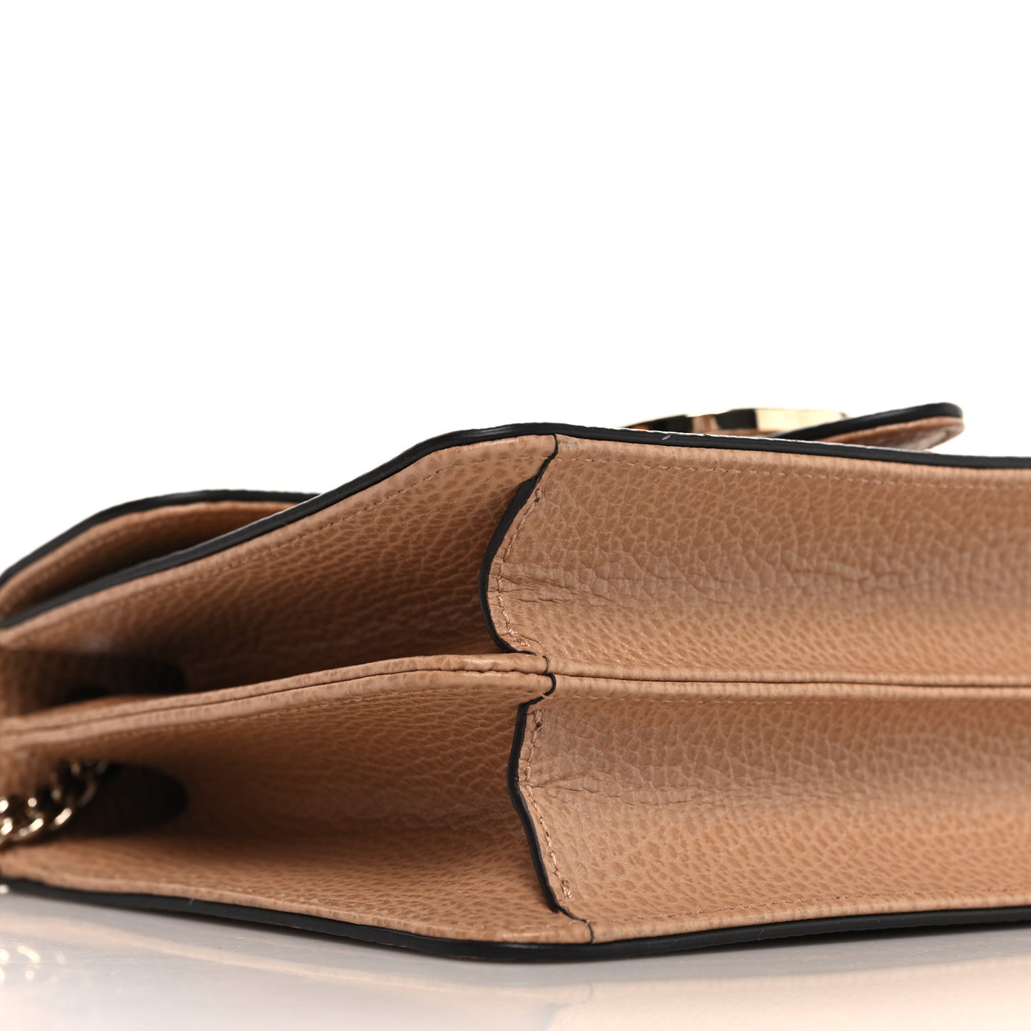 Dollar Calfskin Small Interlocking G Shoulder Bag Camelia