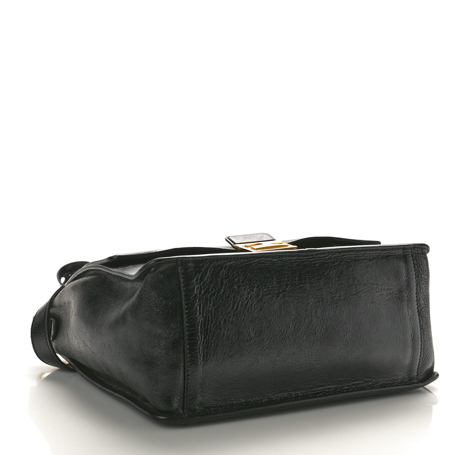 Fendi Agnello Old Shine Large Kan U Shoulder Bag Black 3 of 9