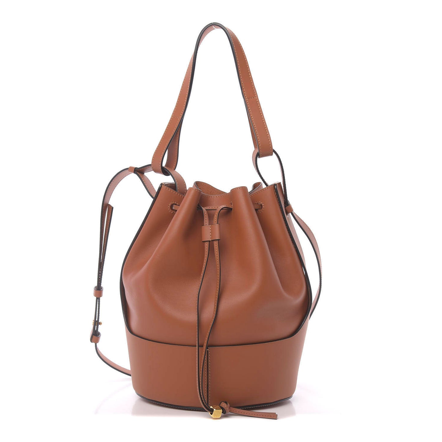 Calfskin Balloon Bucket Bag Tan