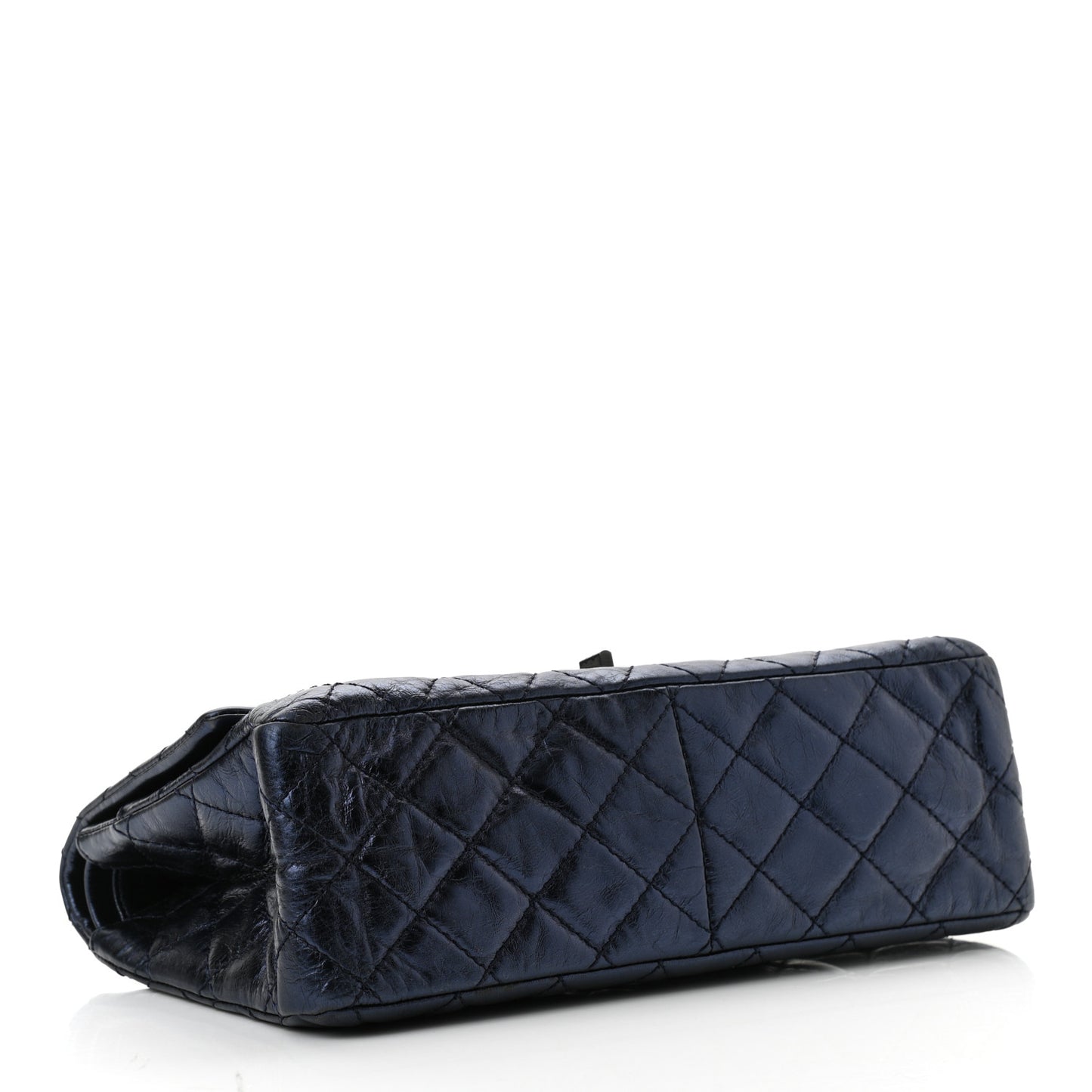 Metallic Calfskin Quilted 2.55 Reissue 226 Flap Dark Navy Blue