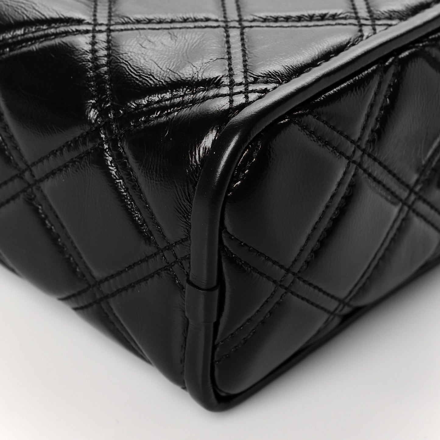 Natural Grain Calfskin Quilted The Softshot 21 Bag Black