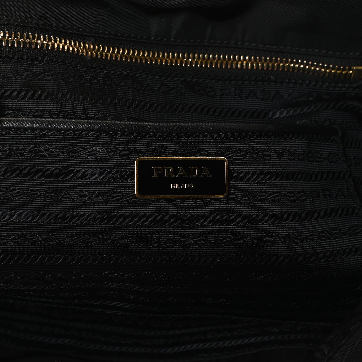 Prada Tessuto Nylon Calfskin Tote Black 6 of 10