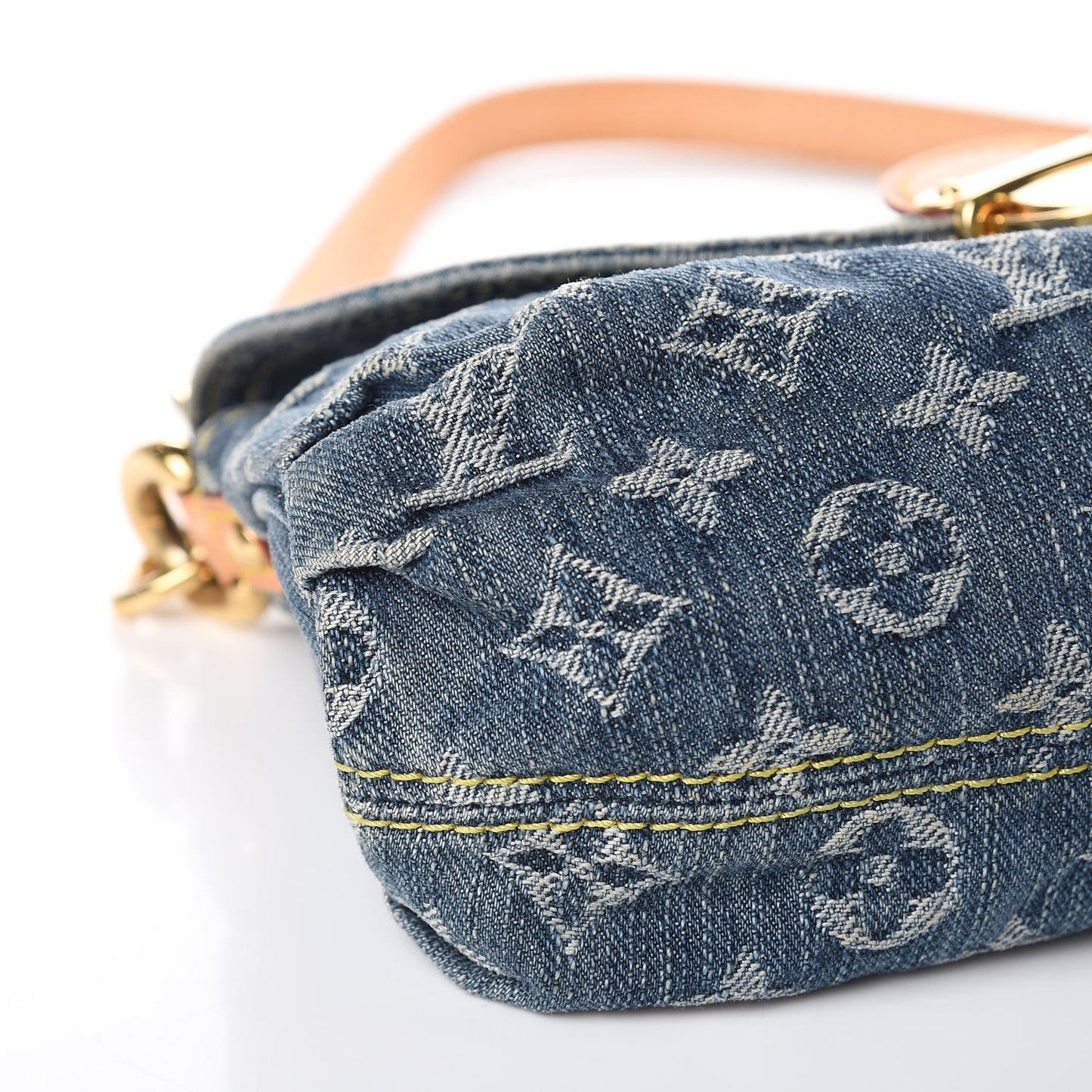 Monogram Denim Mini Pleaty Blue