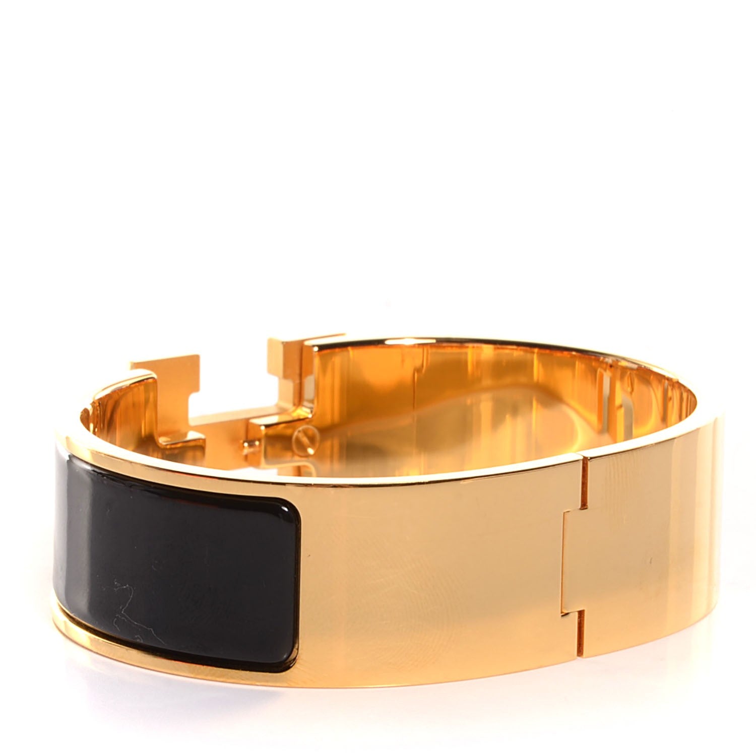 Hermes Enamel Wide Clic Clac H Bracelet GM Black 5 of 6