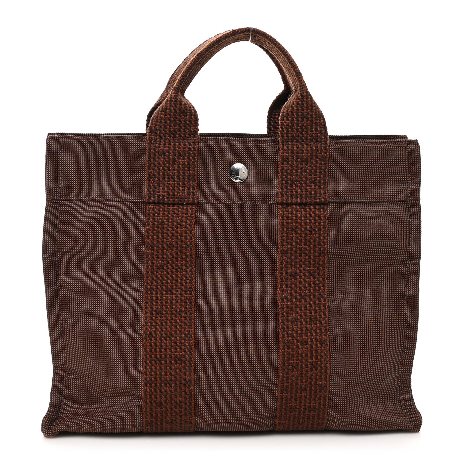 Hermes Canvas Herline PM Tote Brown 1 of 9