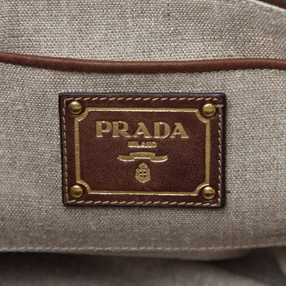 Prada Denim Logo Tote Militare 8 of 10