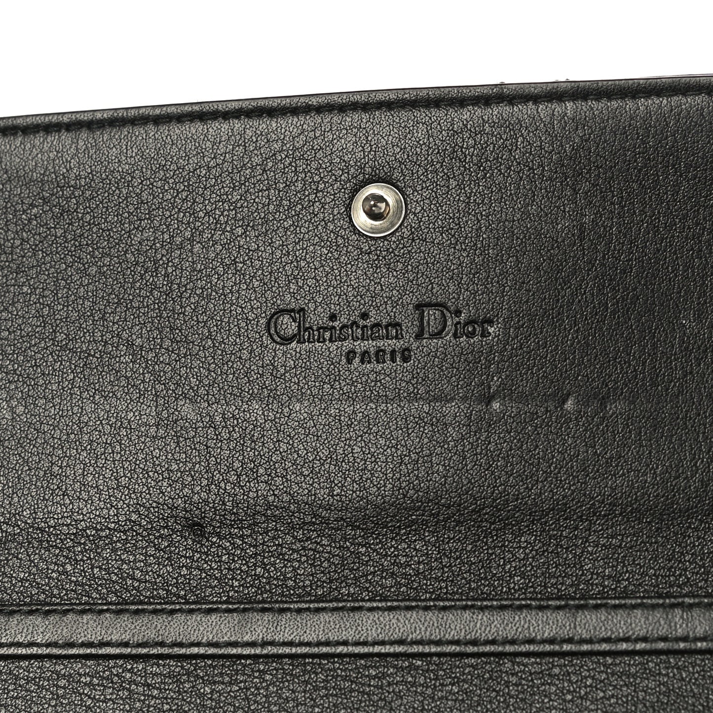 Patent Cannage Lady Dior Rendezvous Wallet On Chain Black