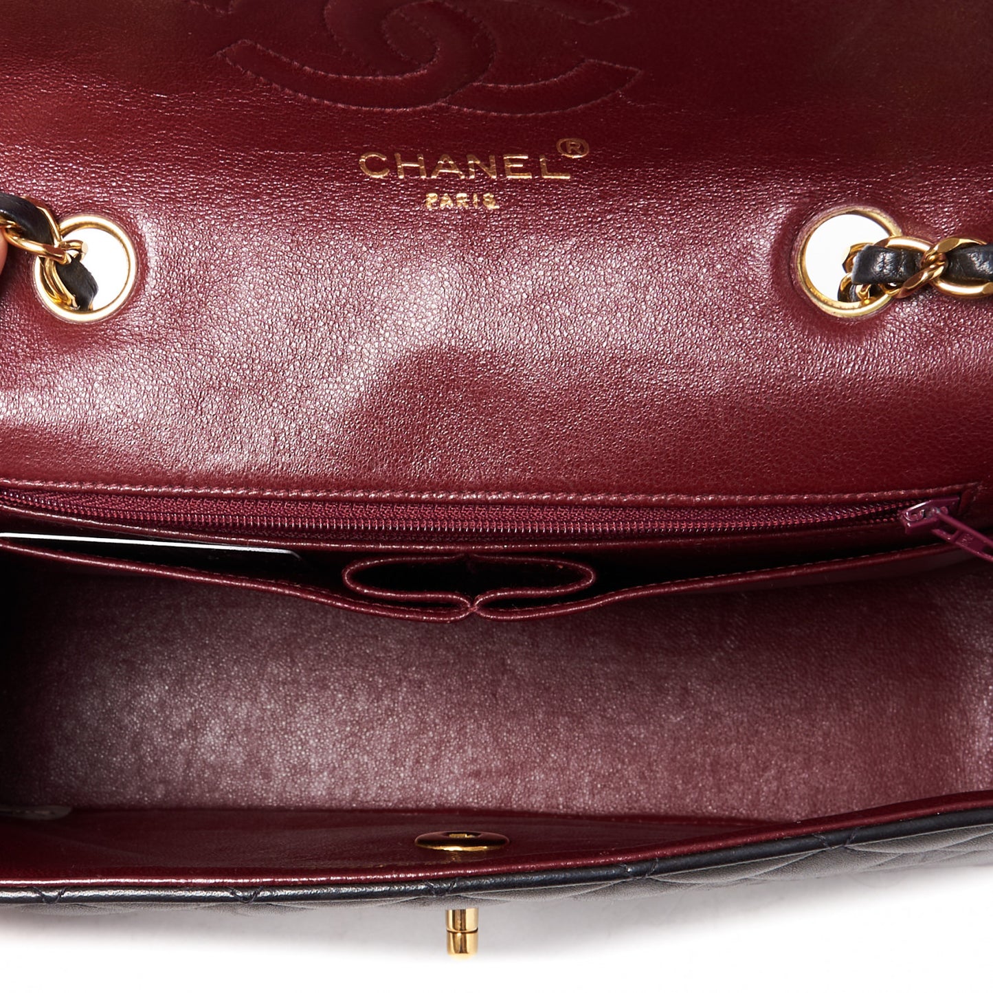 Lambskin Quilted Medium Single Flap Black