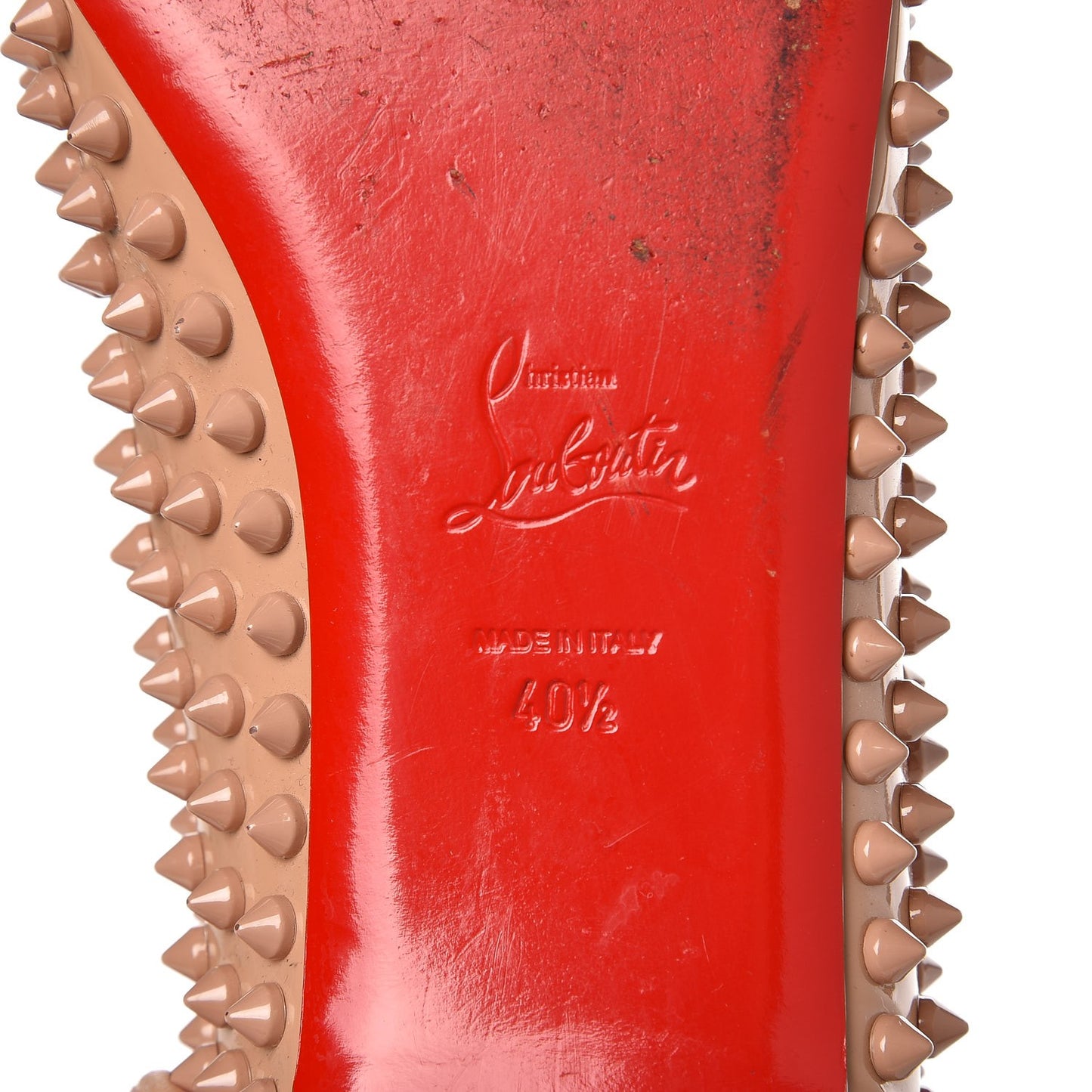 Patent Pigalle Spikes Flats 40.5 Nude