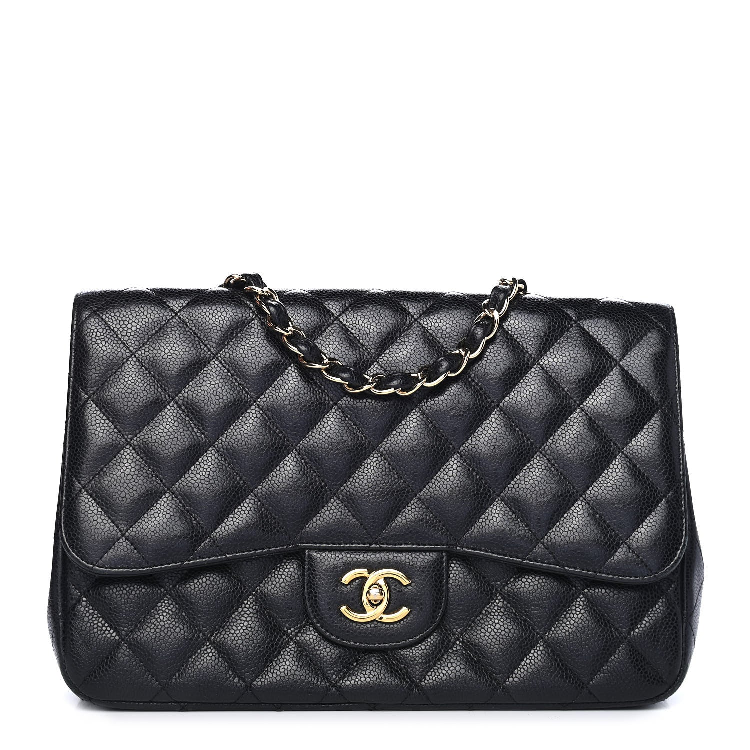 Chanel Caviar Quilted Jumbo Single Flap Black 1 of 9