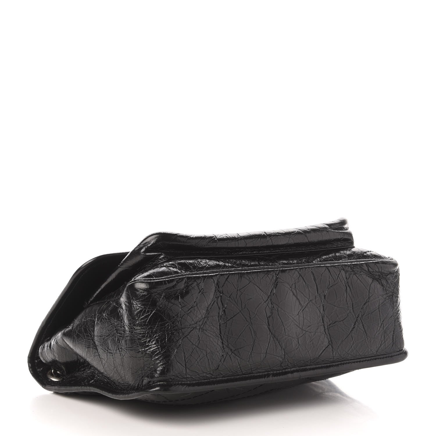 Saint Laurent Crinkled Calfskin Matelasse Monogram Medium Niki Chain Satchel Black 4 of 12