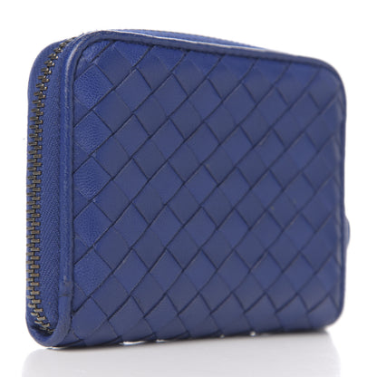 Bottega Veneta Nappa Intrecciato Zip Around Coin Purse Cobalt 2 of 6