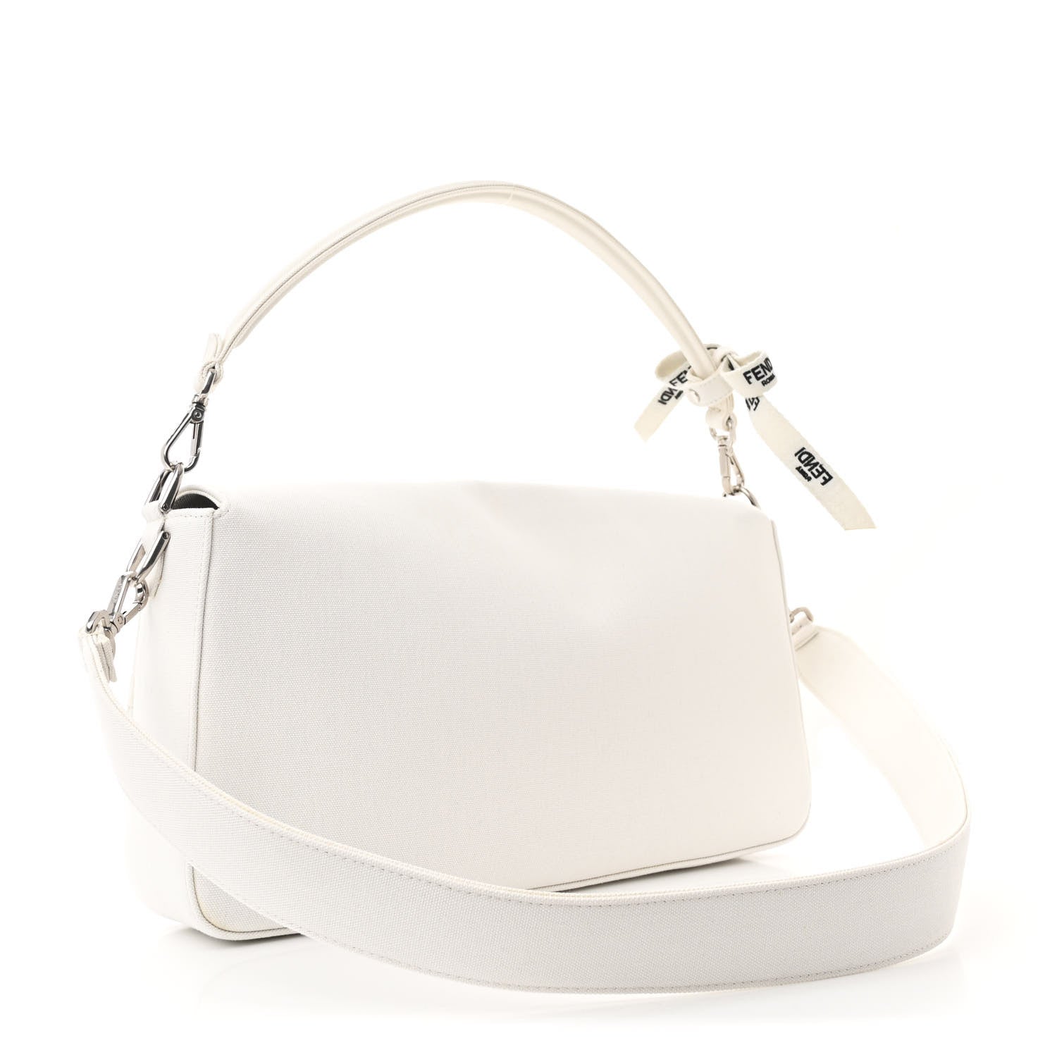 Fendi X MARC JACOBS Canvas Logo Maxi Baguette White Black 1681878