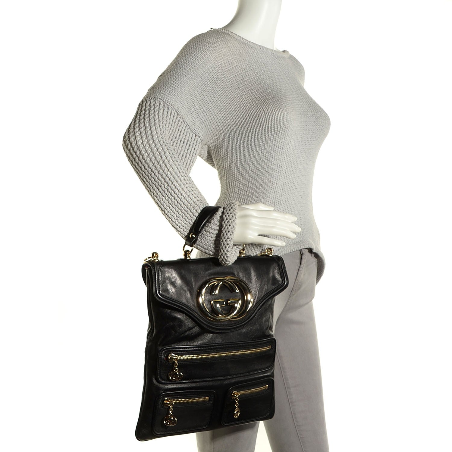 Gucci Calfskin Britt Messenger Bag Black 2 of 7