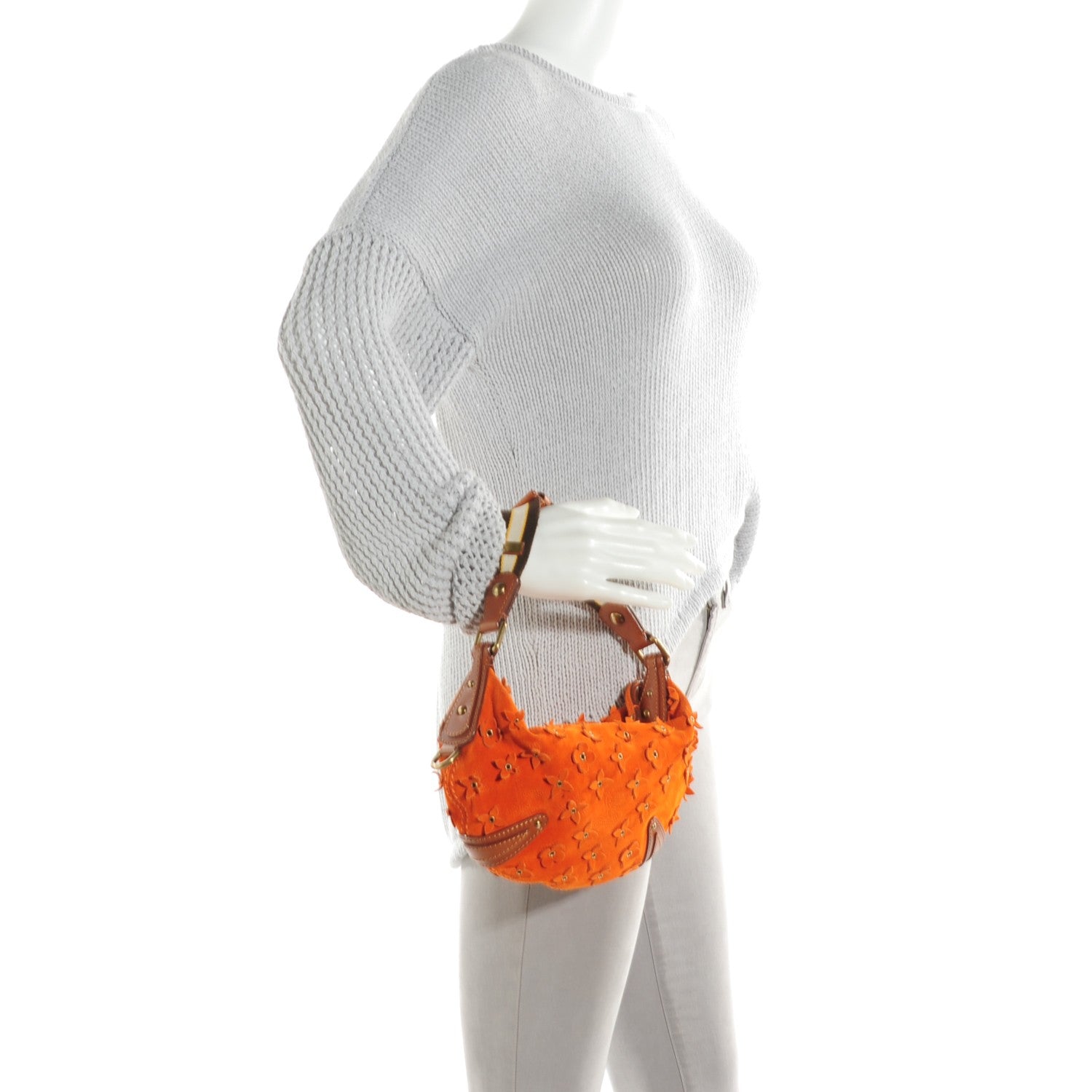Louis Vuitton Suede Mahina Fleurs Onatah PM Orange 125708