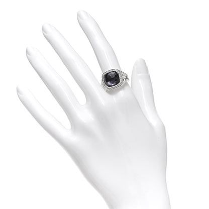 David Yurman Sterling Silver Diamond Black Orchid 11mm Albion Ring 54 6.75 2 of 5