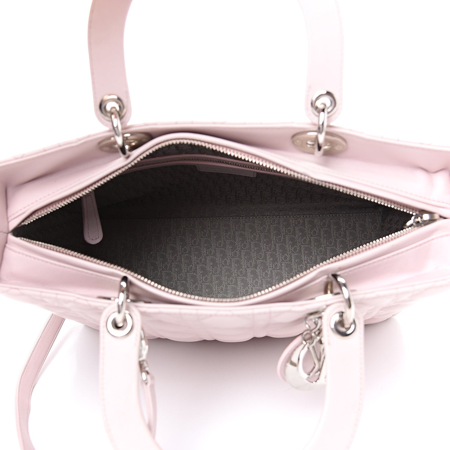 Lambskin Cannage Large Lady Dior Rose Poudre