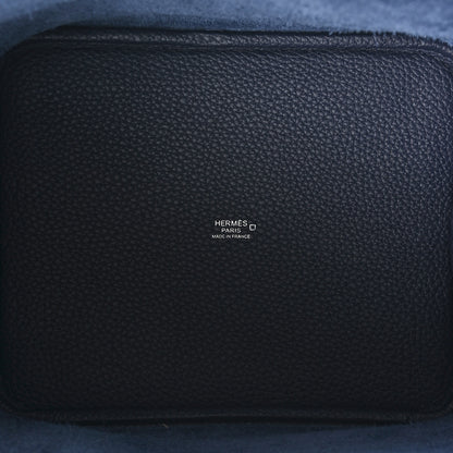 Hermes Taurillon Clemence Matte Alligator Picotin Lock Touch 22 Bleu Nuit 5 of 11