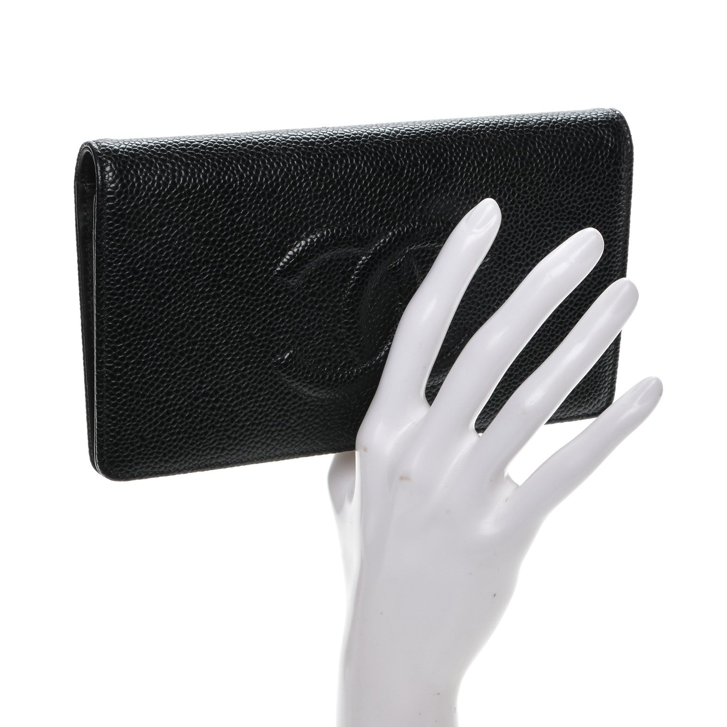 Chanel Caviar Timeless CC Yen Wallet Black 2 of 8