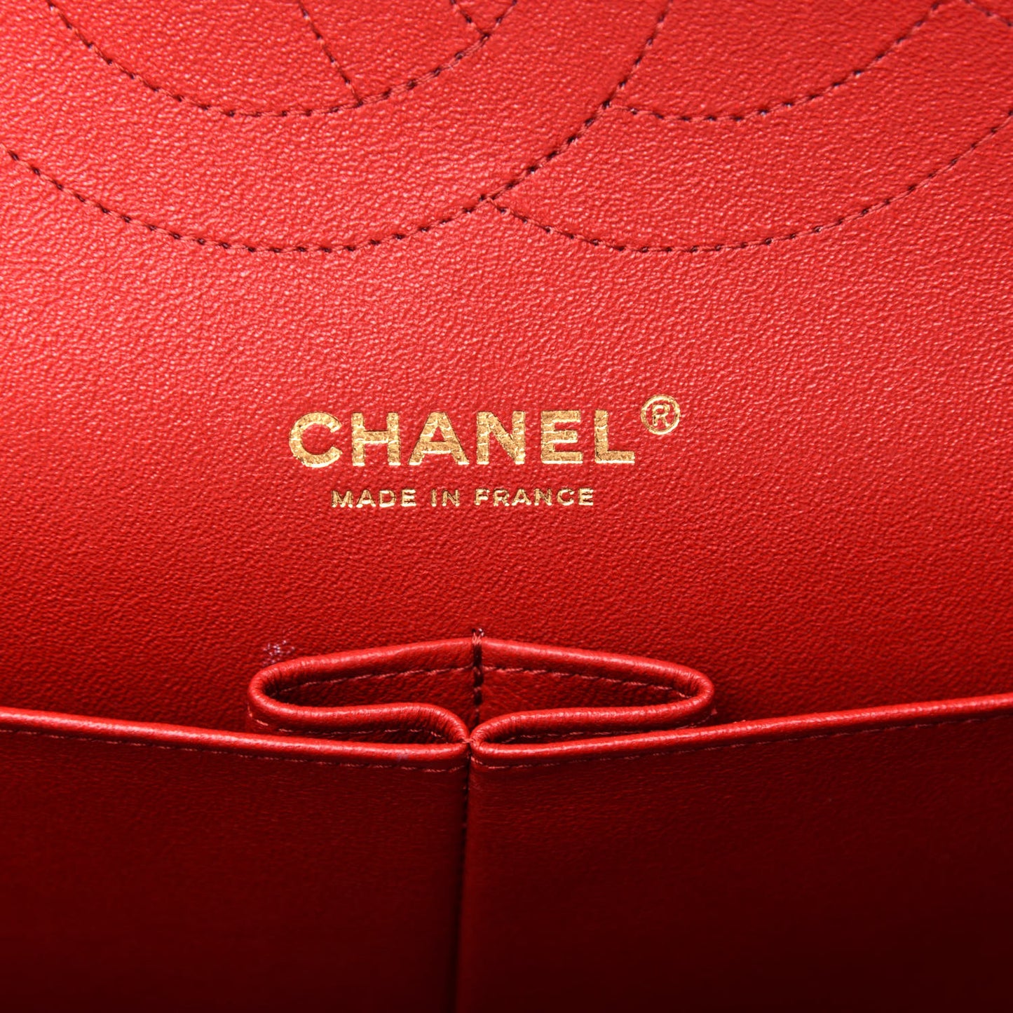 Lambskin Quilted Jumbo Double Flap Red