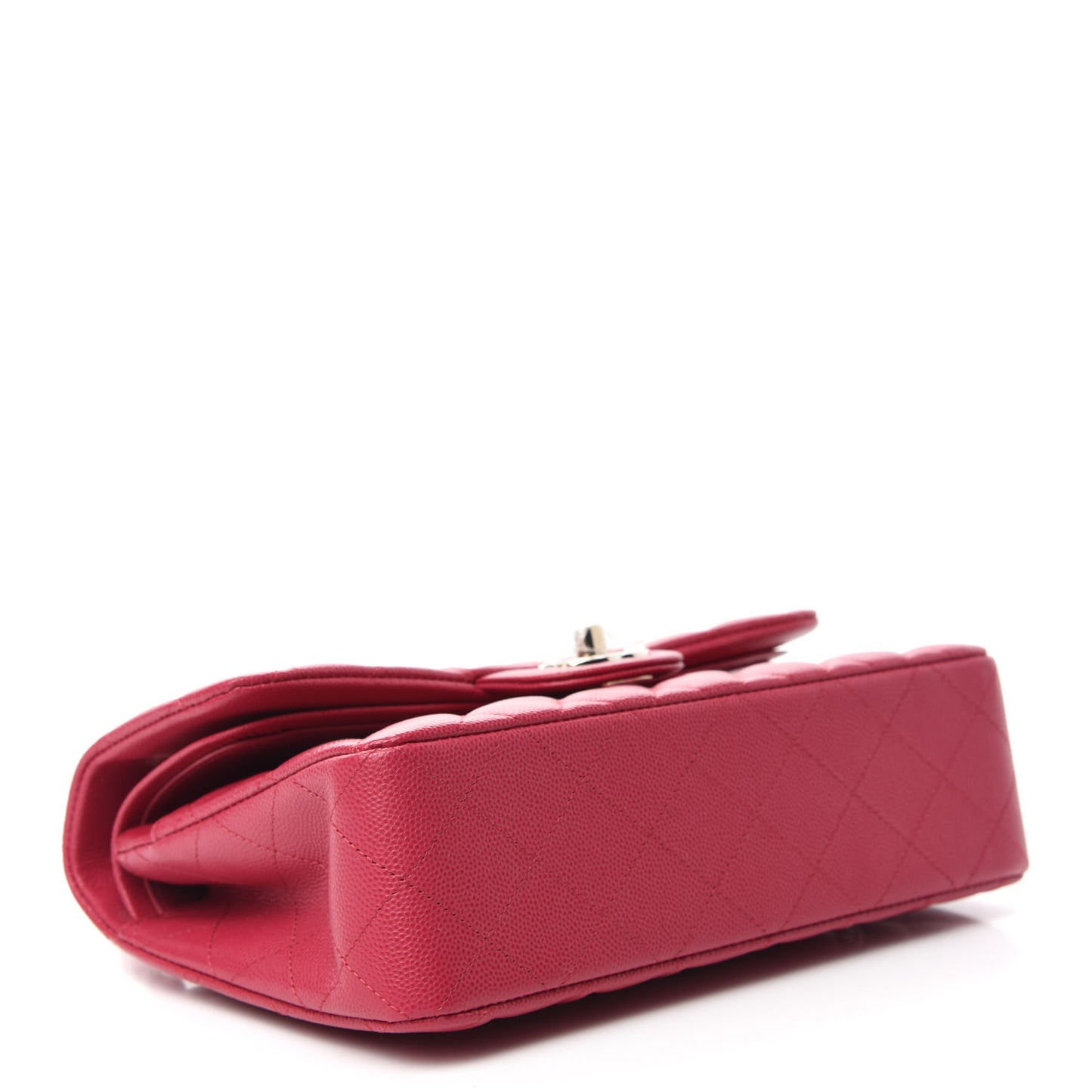 Caviar Quilted Small Double Flap Dark Pink