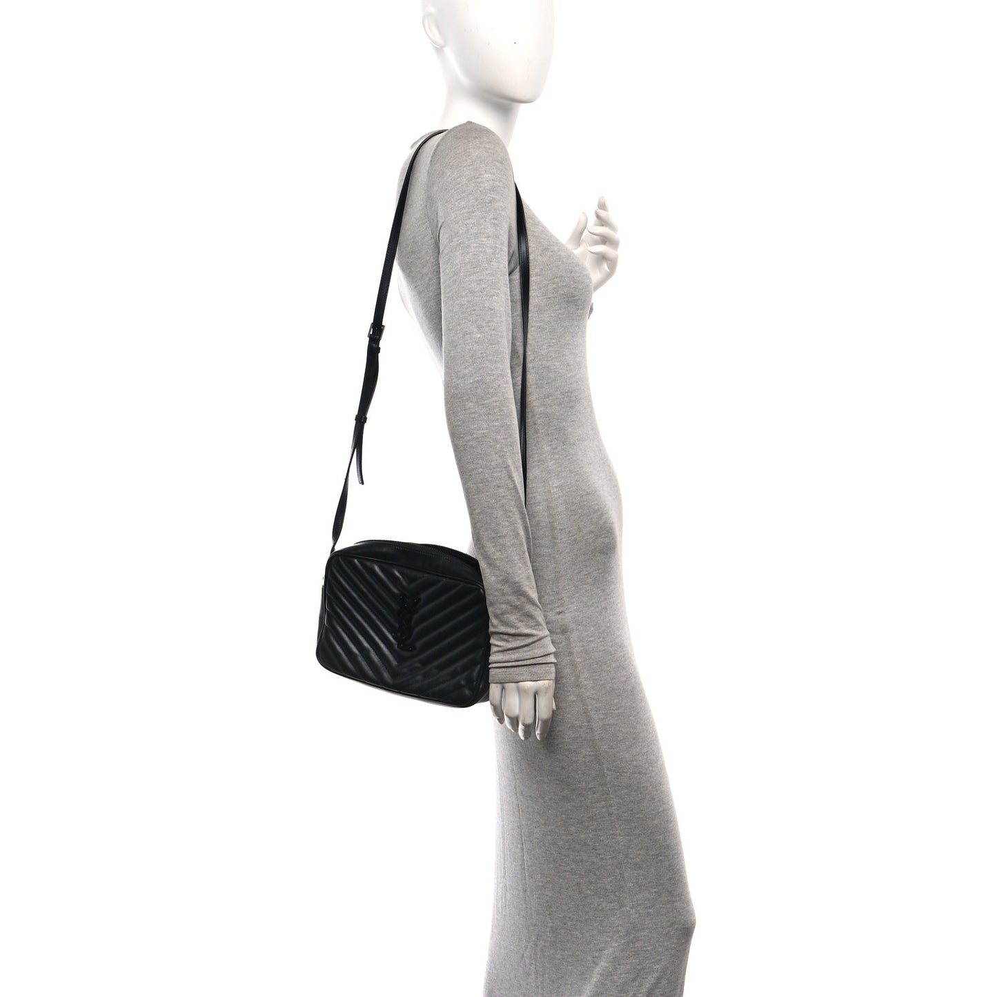 Calfskin Matelasse Monogram Monochrome Lou Camera Bag Black