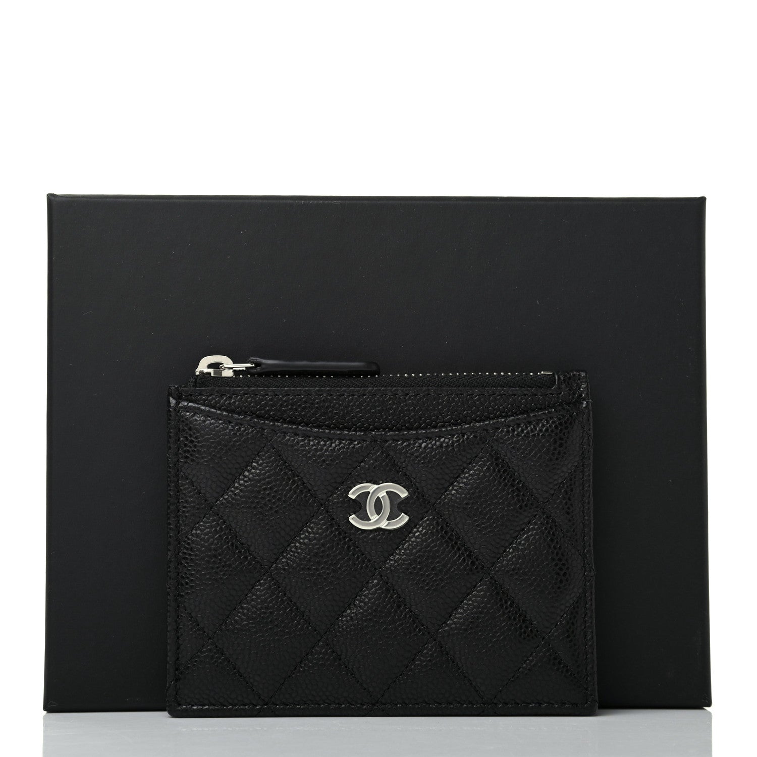 Chanel Caviar Quilted CC Zip Card Holder Black 9 of 9