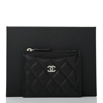 Chanel Caviar Quilted CC Zip Card Holder Black 9 of 9