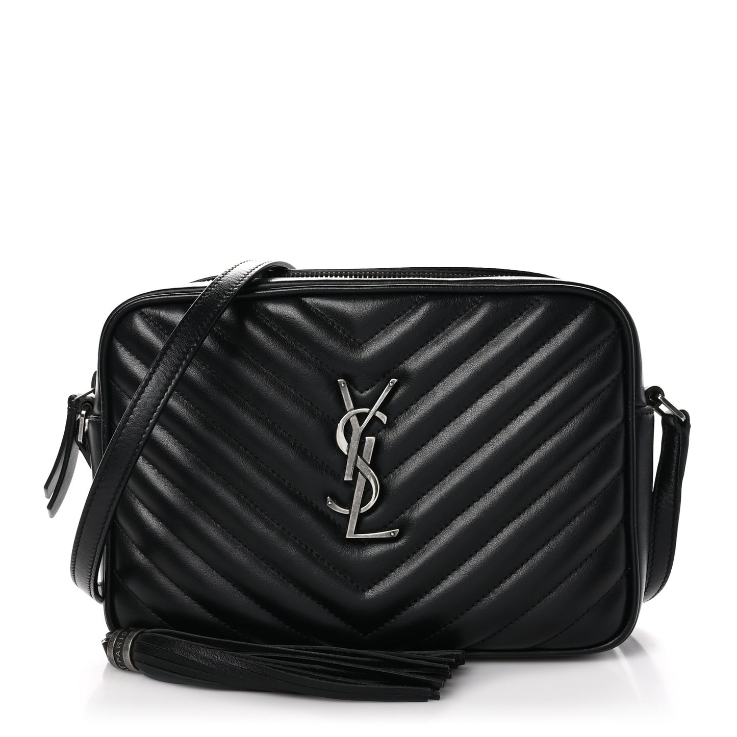 Calfskin Matelasse Monogram Lou Camera Bag Black