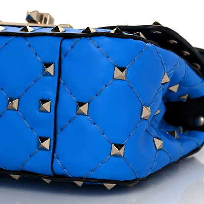 Valentino Garavani Calfskin Micro Rockstud Spike Shoulder Bag Blue Fluo 5 of 10