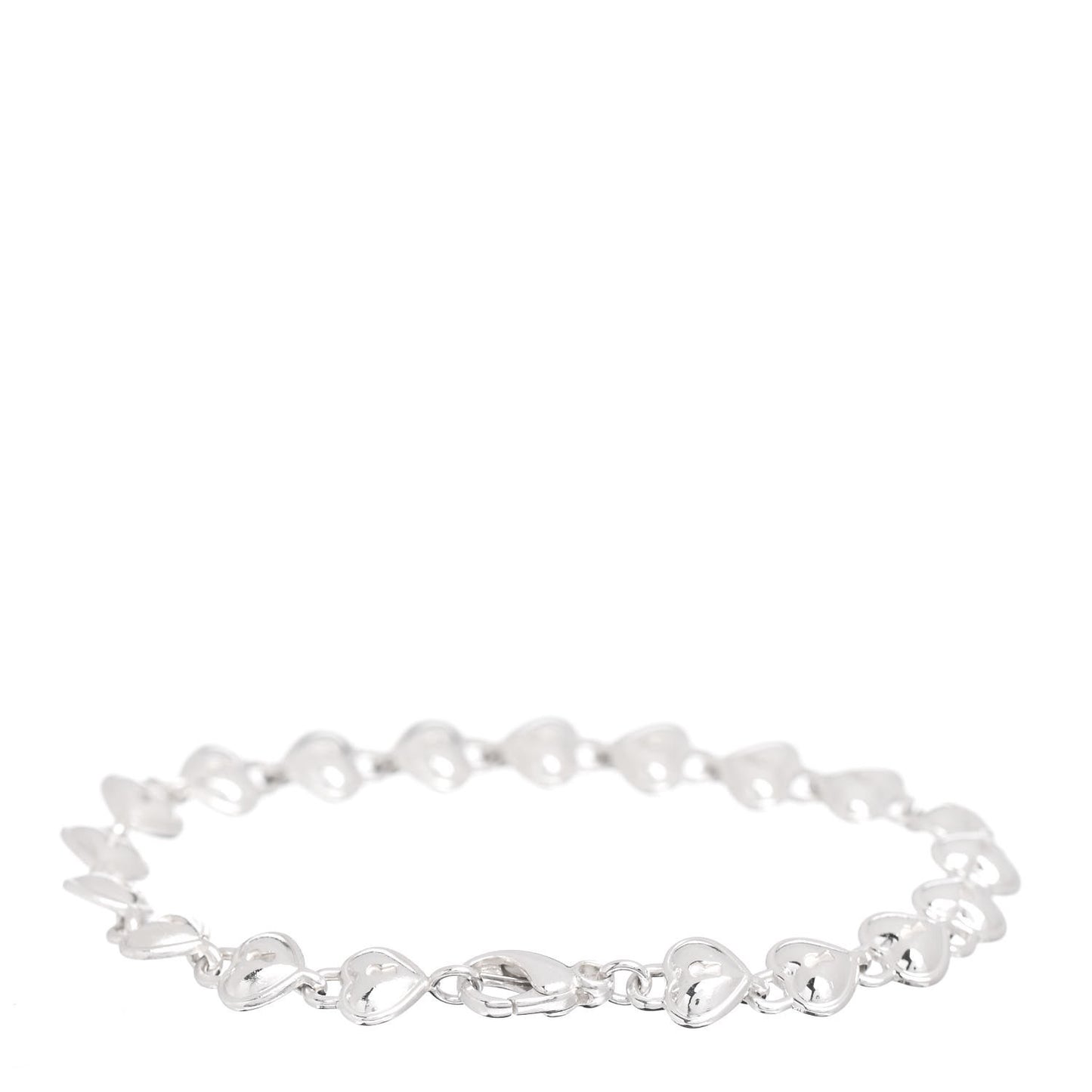 Sterling Silver Heart Lock Link Bracelet