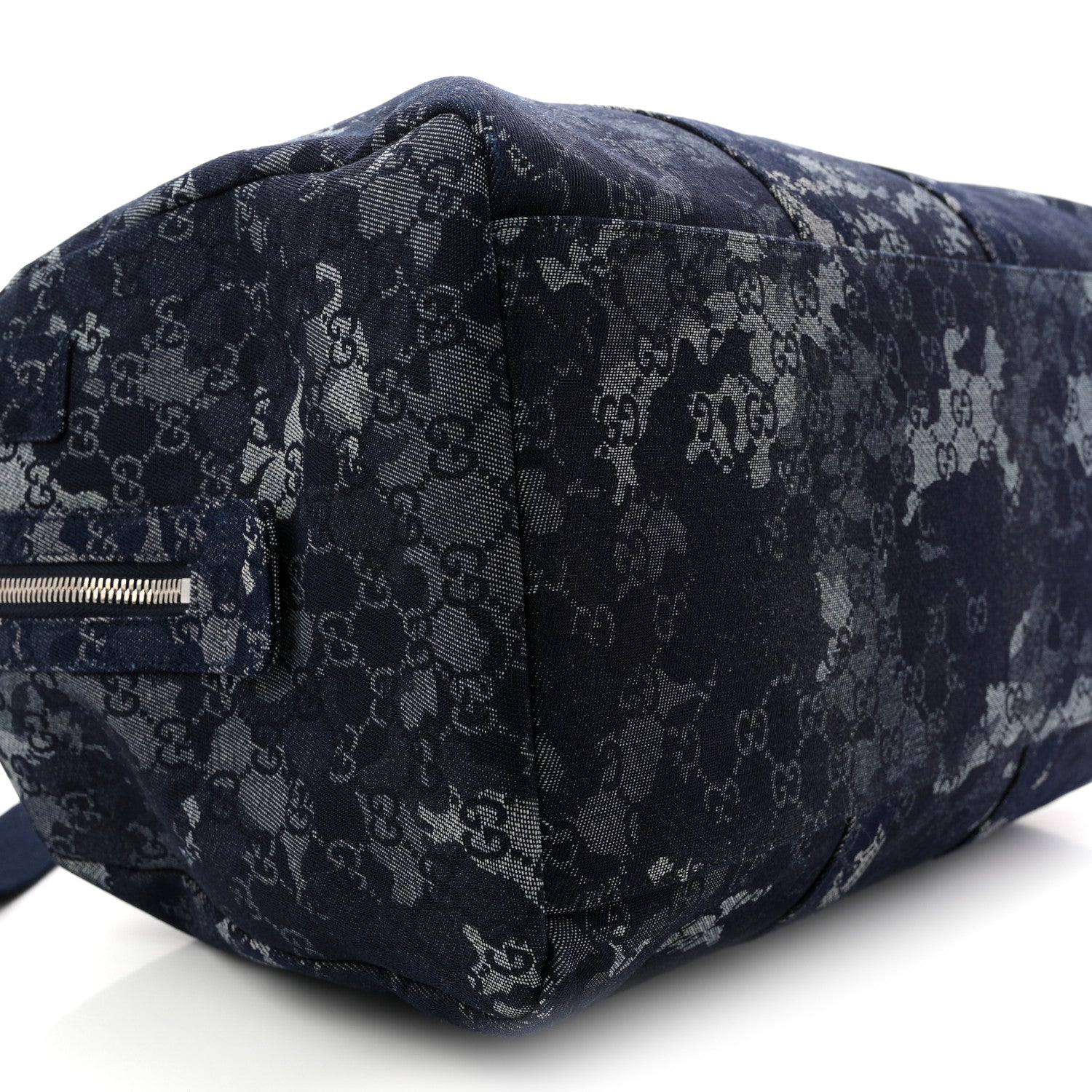 Gucci Denim Monogram Large Duffle Bag Deep Blue 14 of 16