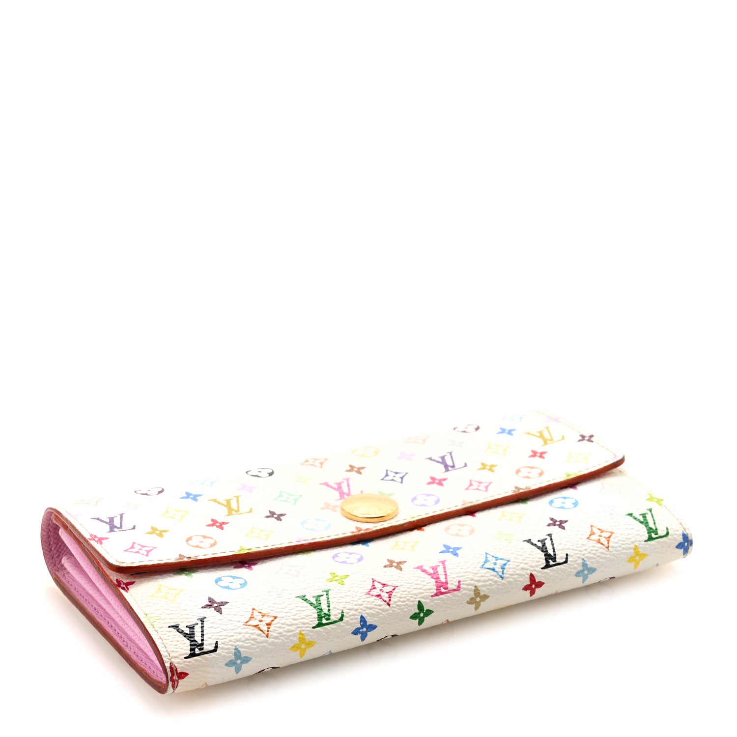 Louis Vuitton Monogram Multicolor Sarah Wallet White Litchi 4 of 7