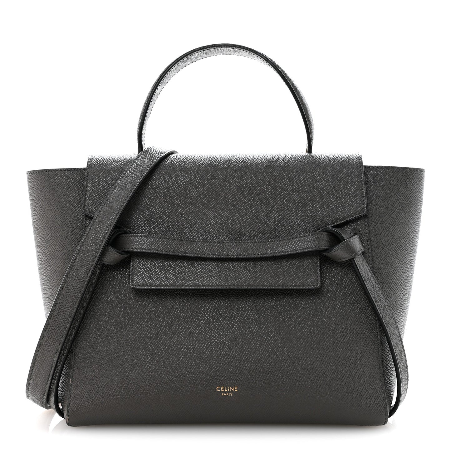 Grained Calfskin Nano Belt Bag Grey