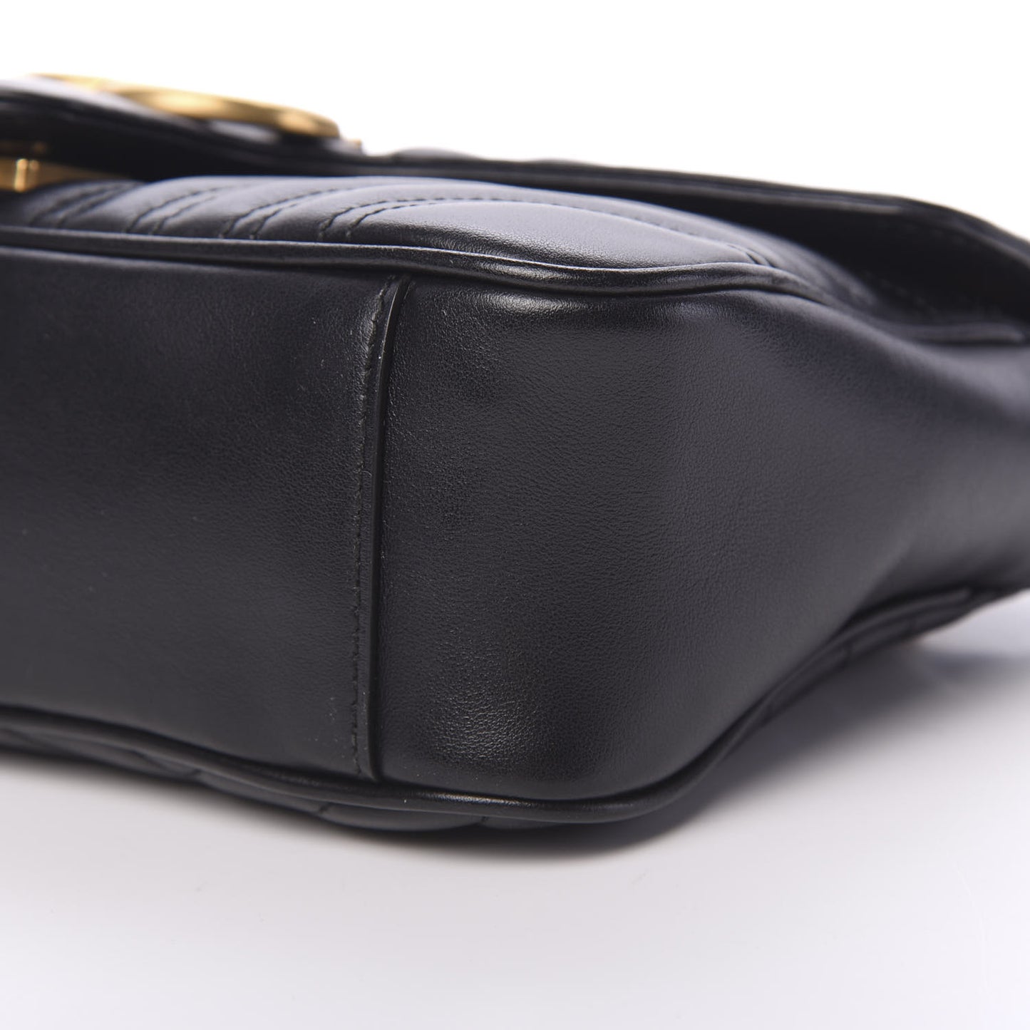 Calfskin Matelasse Small GG Marmont Shoulder Bag Black