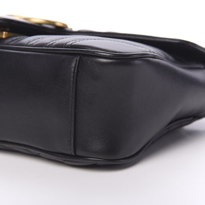 Gucci Calfskin Matelasse Small GG Marmont Shoulder Bag Black 8 of 10