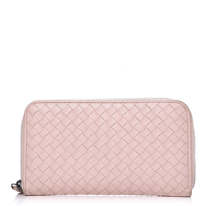 Bottega Veneta Nappa Intrecciato Zip Around Wallet Lotus 1 of 14