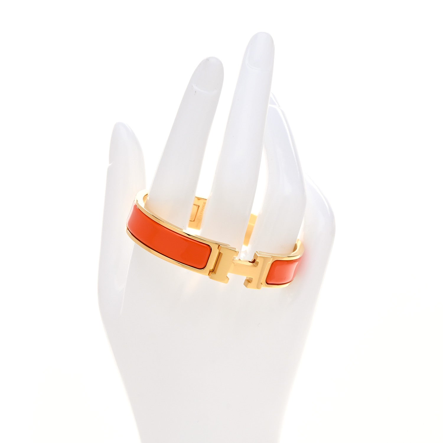 Hermes Enamel Narrow Clic Clac H Bracelet PM Orange 2 of 4